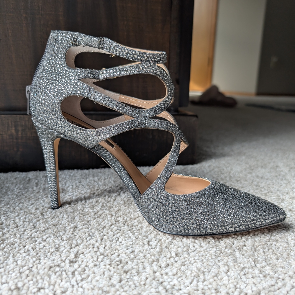 Elegant Silver High Heel Stilettos